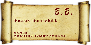 Becsek Bernadett névjegykártya