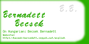 bernadett becsek business card